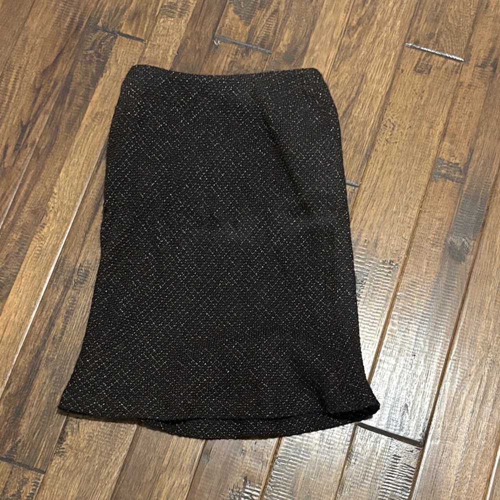 Jones New York Black Textured Pencil Skirt
